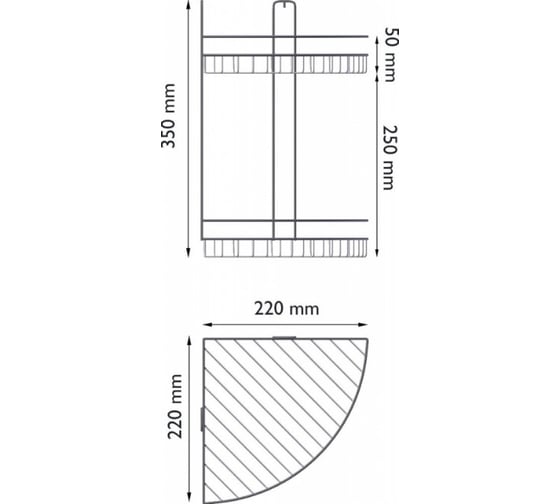 Полка для ванной комнаты FORA двойная "MASTO" FOR-DIM152W