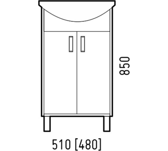 Тумба Corozo "Колор 50 М", серая, Уют 50, Элегия 50, Эрика 55 SD-00001288