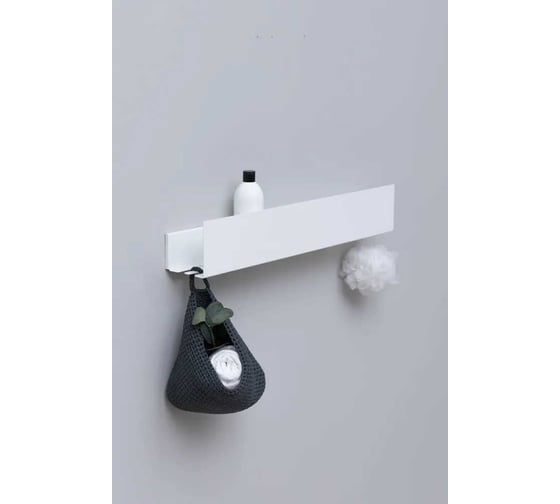 Полка Aquanet Магнум Н 700x120x100, с крючками, белый матовый 341540 00341540