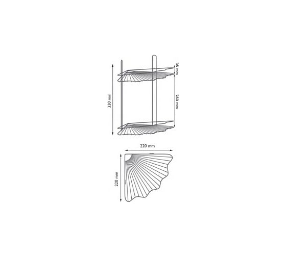 Полка для ванной комнаты FORA двойная "SHELL" FOR-DIM022