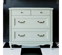 Комод ValenHouse Лиора-90, слоновая кость, ясень, ручки бронза L90_KDСБ