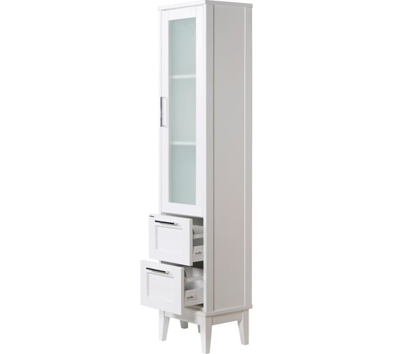 Колонна ValenHouse ЭЙВОРИ-400R, ясень, белая, ручки хром AV40_КБR