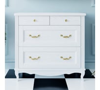 Комод ValenHouse Лиора-90, белый, ясень, ручки золото L90_KDБЗ