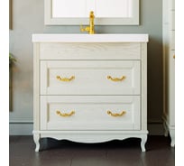 Напольная тумба ValenHouse  ЛИОРА-90, ясень, слоновая кость, ручки золото L90_ТСЗ