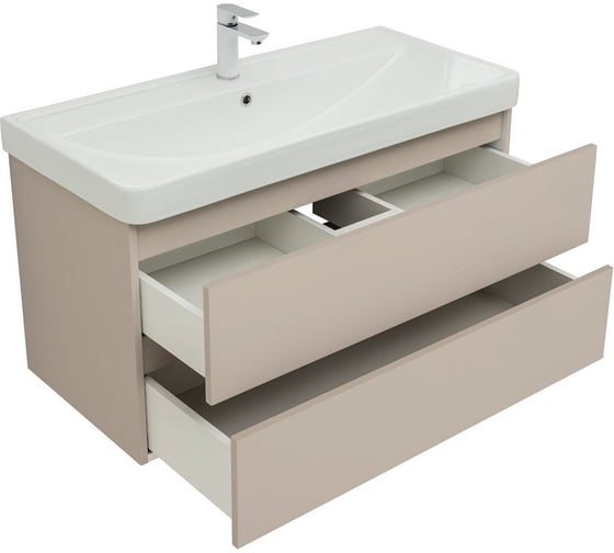 Тумба Aquanet Вега 2.0 100 2 ящика, цв.бежевый (337939) 00337939