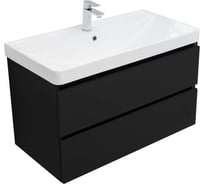Тумба Aquanet Вега 2.0 90 2 ящика, цв.черный (337956) 00337956
