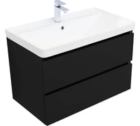 Тумба Aquanet Вега 2.0 80 2 ящика, цв.черный (337955) 00337955