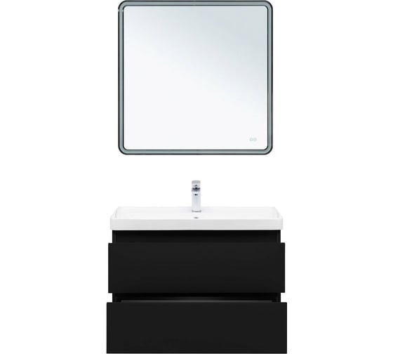 Тумба Aquanet Вега 2.0 80 2 ящика, цв.черный (337955) 00337955