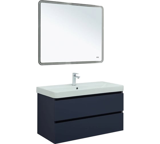 Тумба Aquanet Вега 2.0 100 2 ящика, цв.маренго (337945) 00337945