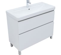 Тумба Aquanet Вега 100 напольная 2 ящика, цв. белый глянец (344125) 00344125