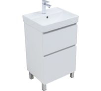 Тумба Aquanet Вега 50 напольная 2 ящика, цв. белый глянец (344120) 00344120
