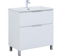 Тумба Aquanet Алвита new 80 напольная 2 ящика, цв. белый матовый (344134) 00344134