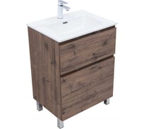 Тумба Aquanet Алвита new 60 напольная 2 ящика, цв.дуб веллингтон табак (344127) 00344127