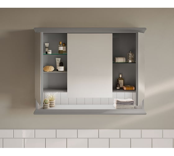 Зеркало шкаф Vitra VAlArte 80см, подсветка, матовый серый 62232