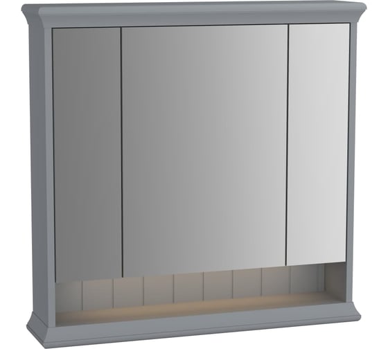 Зеркало шкаф Vitra VAlArte 80см, подсветка, матовый серый 62232