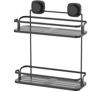 Полка настенная Zalger 2 уровня, вакуум. присоска, сталь, AK107