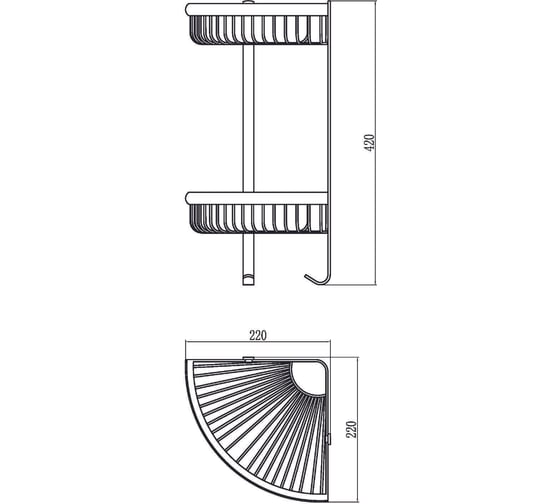 Полка решетка угловая двойная Savol S-Q5854-2