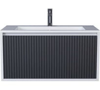 Тумба подвесная под раковину для ванной uperwood Next, 100 см, белая/графит, 1 ящик 3930205158