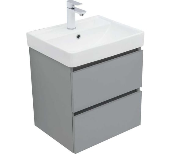 Тумба Aquanet Вега 2.0 50 2 ящика, черный (337952) 00337952