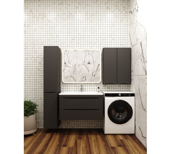 Подвесной шкаф Style Line Бергамо мини 600 Люкс антискрейтч черный, PLUS X2751713