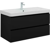 Тумба Aquanet Вега 2.0 100 2 ящика, черный (337951) 00337951
