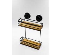 2-х ярусная настенная полка с присосками Joy Home бамбук 13074