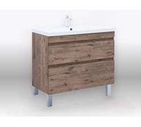 Тумба напольная Aquanet Нота new 100 2 ящика, цвет дуб веллингтон табак (344148) 00344148