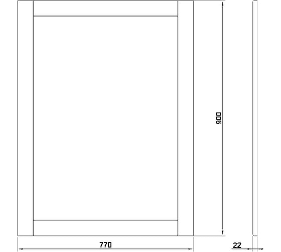 Зеркало ValenHouse ЭЙВОРИ-80, ясень, серое, RAL 7040 AV80_ЗС