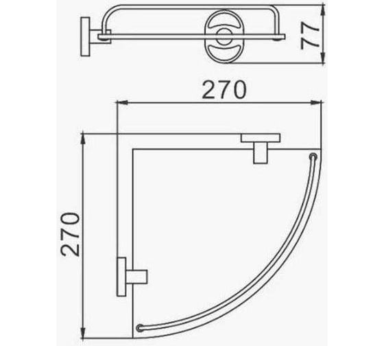 Полка стеклянная угловая D-Lin D264700