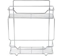 Полка двухъярусная прямая Milardo Grid проволока стальная, хром, GRICS2CM44