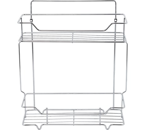 Полка двухъярусная прямая Milardo Grid проволока стальная, хром, GRICS2CM44