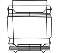 Полка двухъярусная прямая Milardo Grid проволока стальная, чёрный матовый, GRICS2BM44