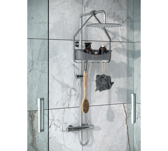 Подвесная полка для душа Raindrops серая W5682-1g