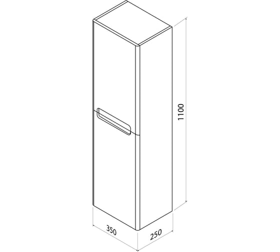 Пенал подвесной IDDIS Edifice 35 см, белый, EDI35W0i97