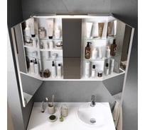 Шкаф зеркальный ALAVANN Cosmetic 90, белый ALV0772001