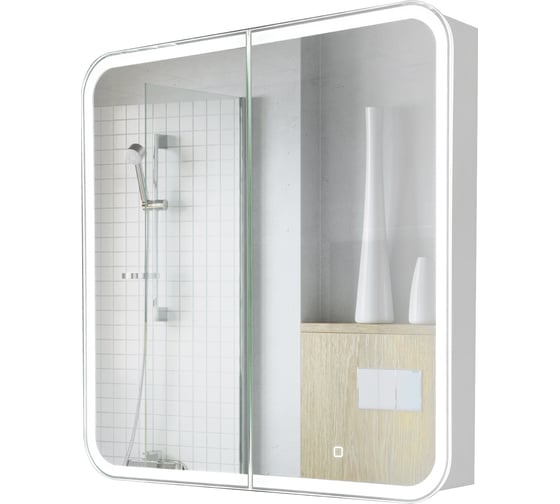 Шкаф зеркальный ALAVANN Cosmetic Light 80, белый ALV1042001