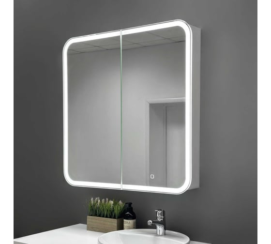Шкаф зеркальный ALAVANN Cosmetic Light 80, белый ALV1042001