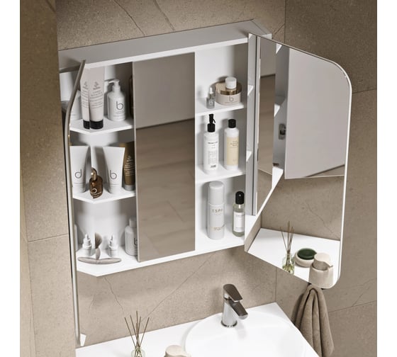 Шкаф зеркальный ALAVANN Cosmetic 80, белый ALV0727001