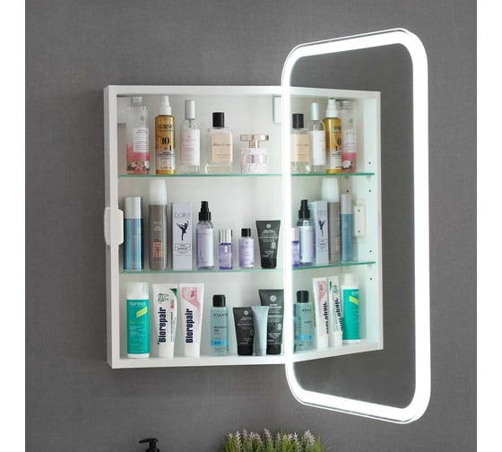 Шкаф зеркальный ALAVANN Cosmetic Light 60, белый ALV1041001