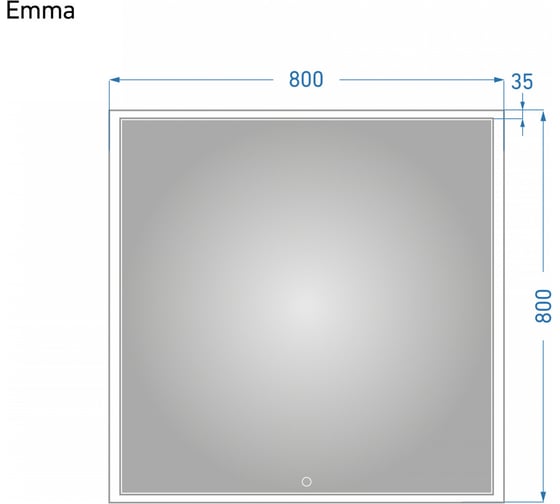 Зеркало Alavann Emma 80 сенсор, антизапотеватель ALV0065017