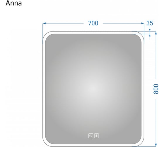 Зеркало Alavann Anna 70 сенсор, антизапотеватель ALV0018019