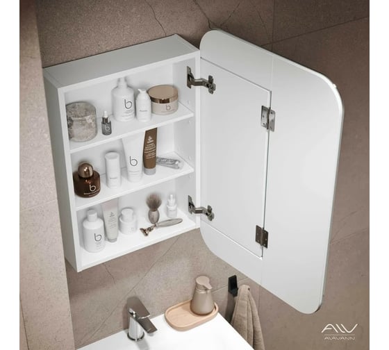 Шкаф зеркальный ALAVANN "Cosmetic 60" белый ALV0770001