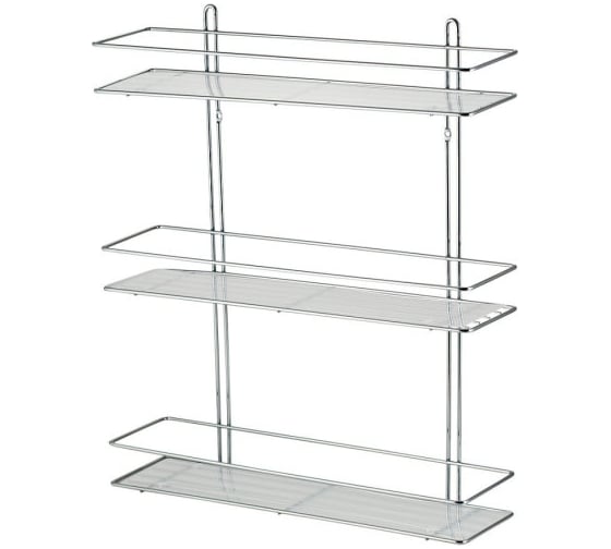 Полка SWENSA прямая, 40х11х47 см, 3 яруса, хром SWR-023