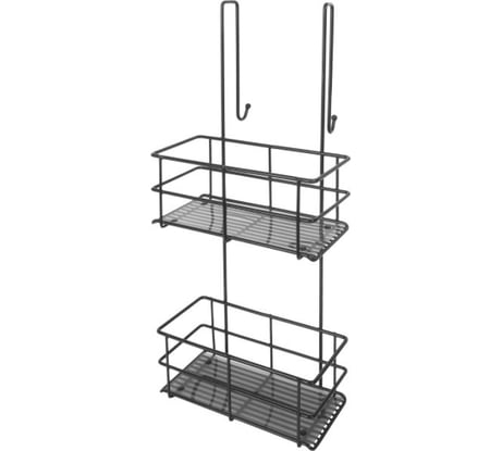 Полка SWENSA CADDY 2 яруса, на душевую кабину, 25.2х18х59 см, металл/черный SWR-1006-02-BLK