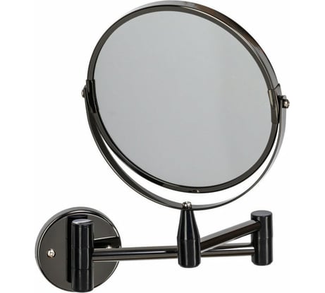 Косметическое зеркало SWENSA 17 см 2-стороннее, настенное, черный, никелированный металл BSA-MR-005-D17