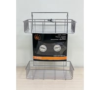 Полка SWENSA прямая, 25х15х35 см, 2 яруса, вакуумные присоски, сталь/хром SWR-2226
