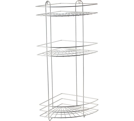 Полка DEL MARE 23х23х58.5 см угловая, 3 яруса, с крючками SWR-18-03