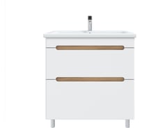Тумба без раковины RUVANN AQVI 70 в ванную напольная Дуб вотан, белый Т.AQVI WV.П-70НР