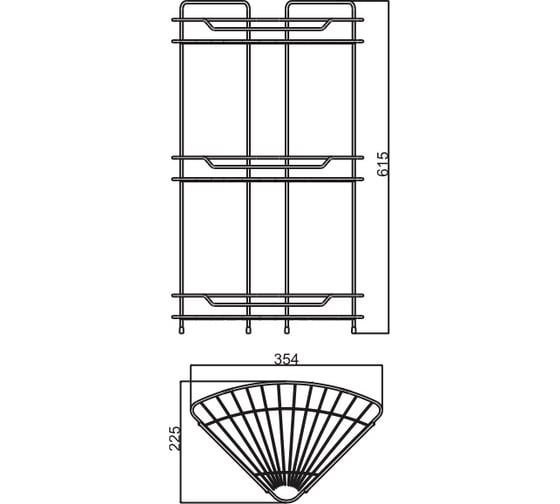 Угловая полка Potato 3 яруса, решетка, темно-серая P370-3G