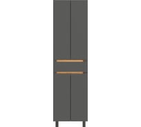 Шкаф-пенал RUVANN NIKA в ванную напольный Дуб вотан, графит софт Ш.NIKA-GS.П-50